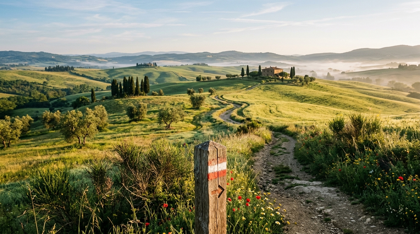 Sentieri tra le colline toscane ed emiliane